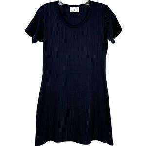 VTG Sue's Los Gatos Dress Bodycon Black Mini Shirt Dress Grunge/Goth Size S/M